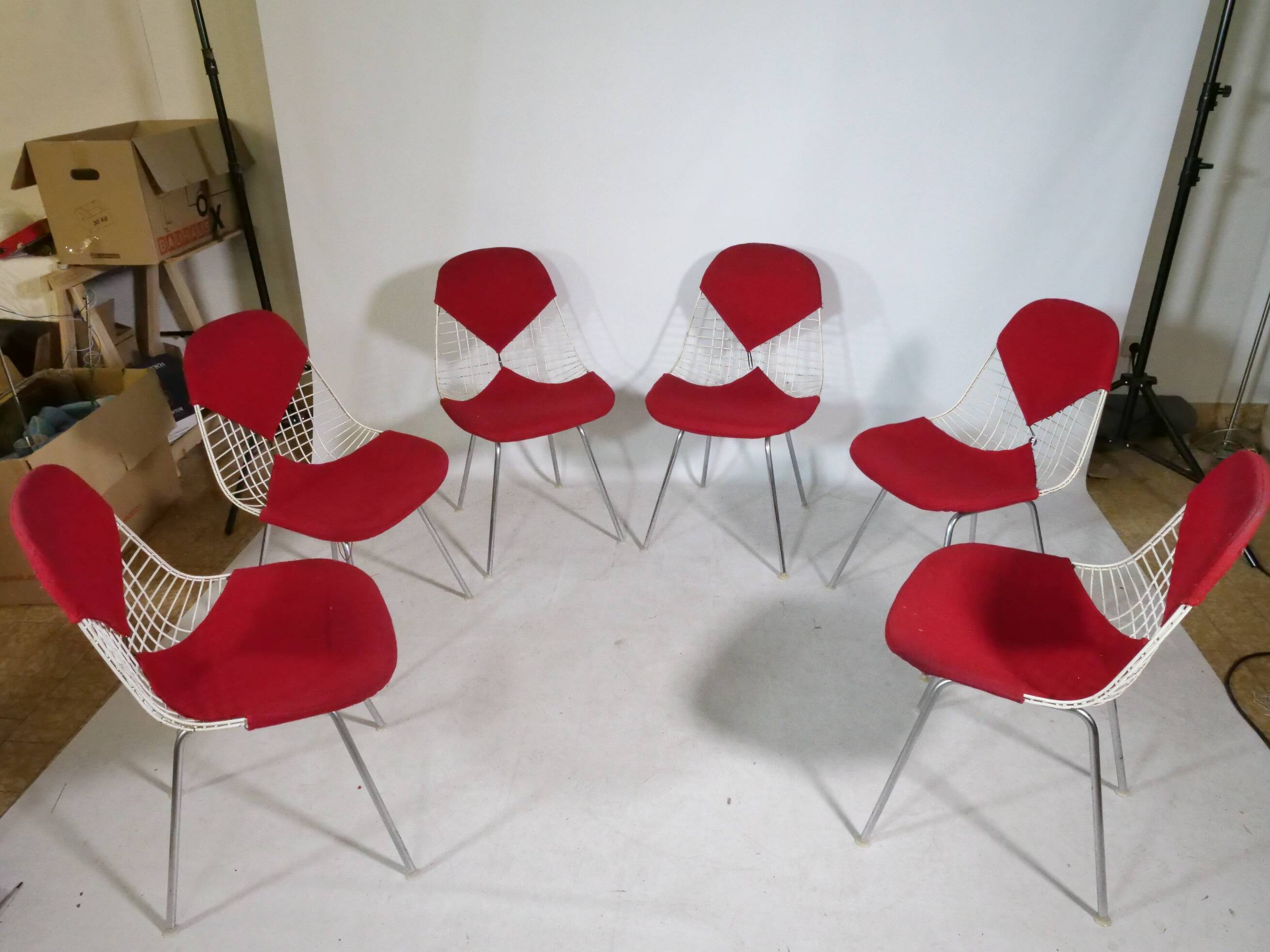 “Bikini” Chairs by Charles & Ray Eames for Herman Miller, Set of 6, 1960s