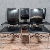 Series of 5 stamped chairs designed by Ross Litell for Matteo Grassi