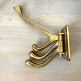 Art Deco Brass Coat Rack with 4 Hooks
