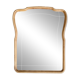 Art nouveau mirror, curved wooden frame and chiseled glass