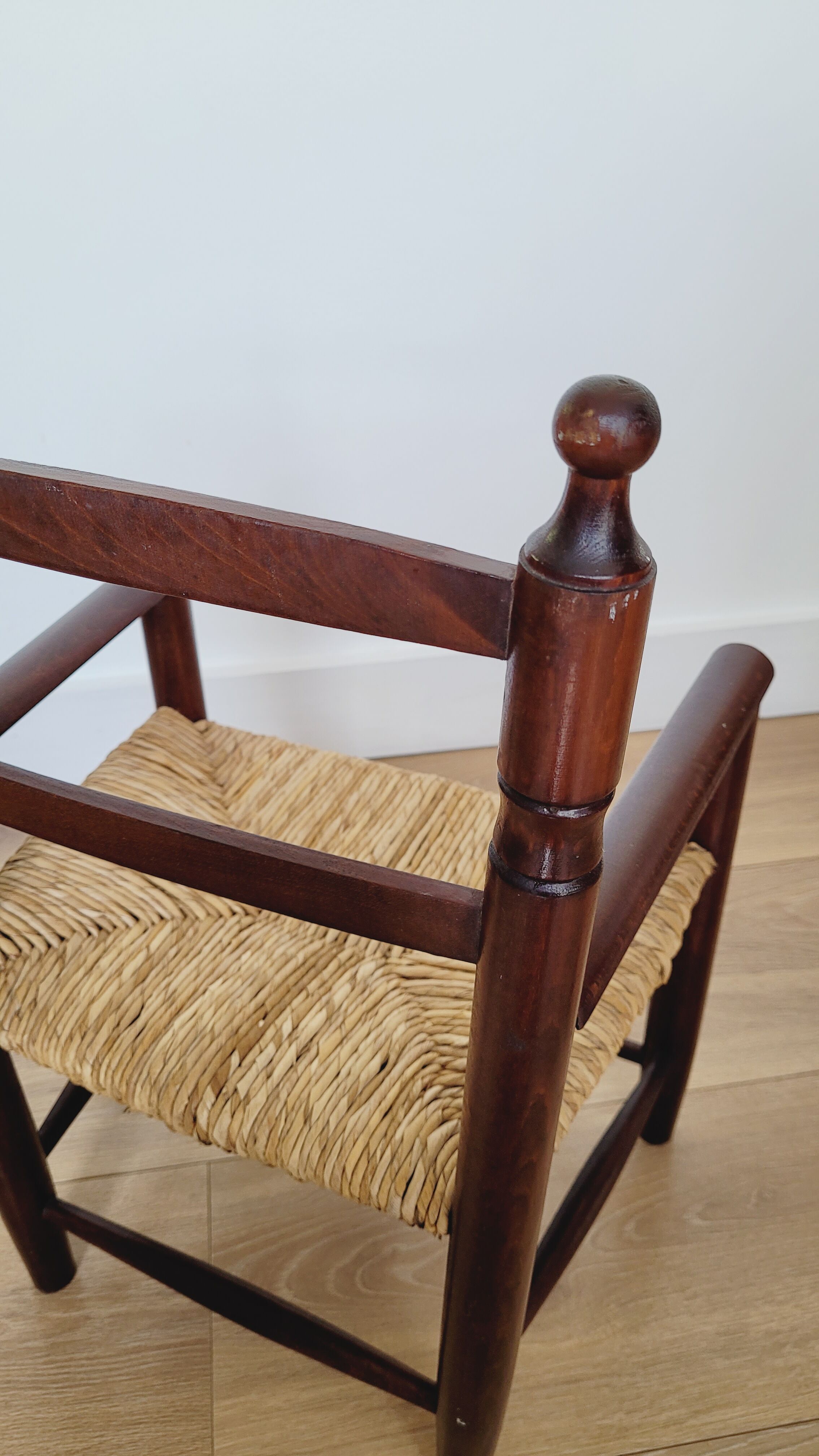 Chaise enfant bois et paille