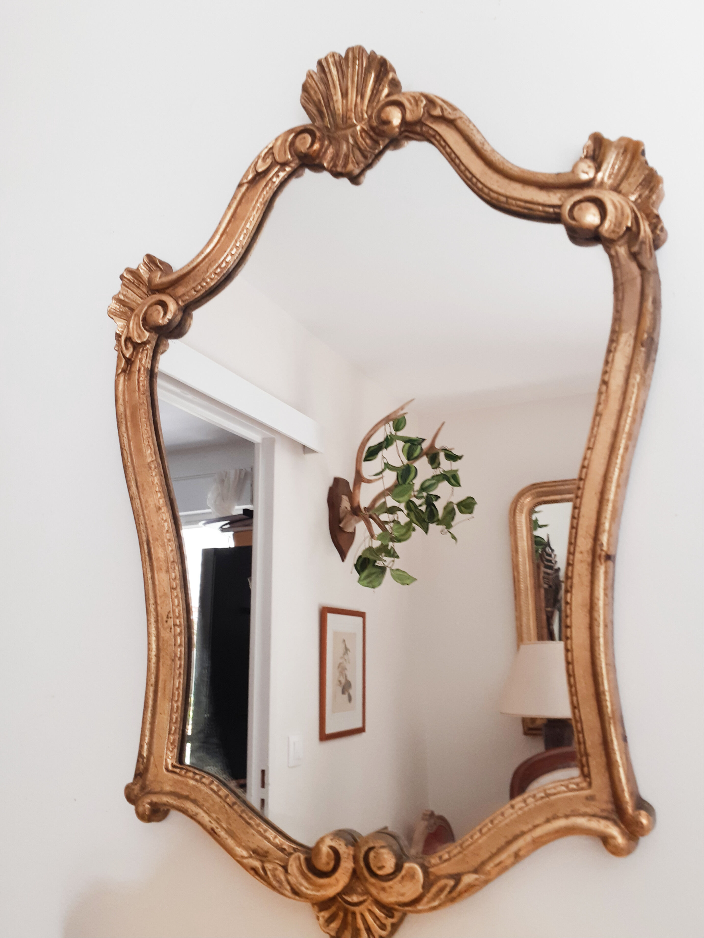 Miroir et console dorées, vintage français
