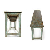 Patinated wooden bench