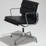 CHARLES EAMES "SOFT PAD EA 208" LEATHER ARMCHAIR, 1960s