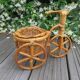 Cache pot en rotin et bambou tricycle vélo années 60 70