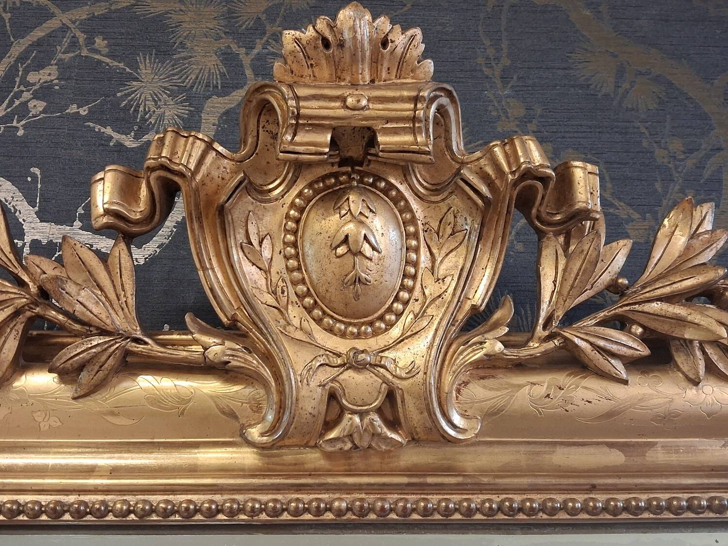 Louis Philippe mirror with pediment 148 x 95