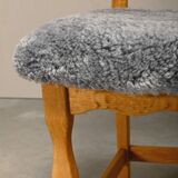 Henning Kjærnulf Set of 6 Razorblade Dining Chairs in Lambswool and Oak