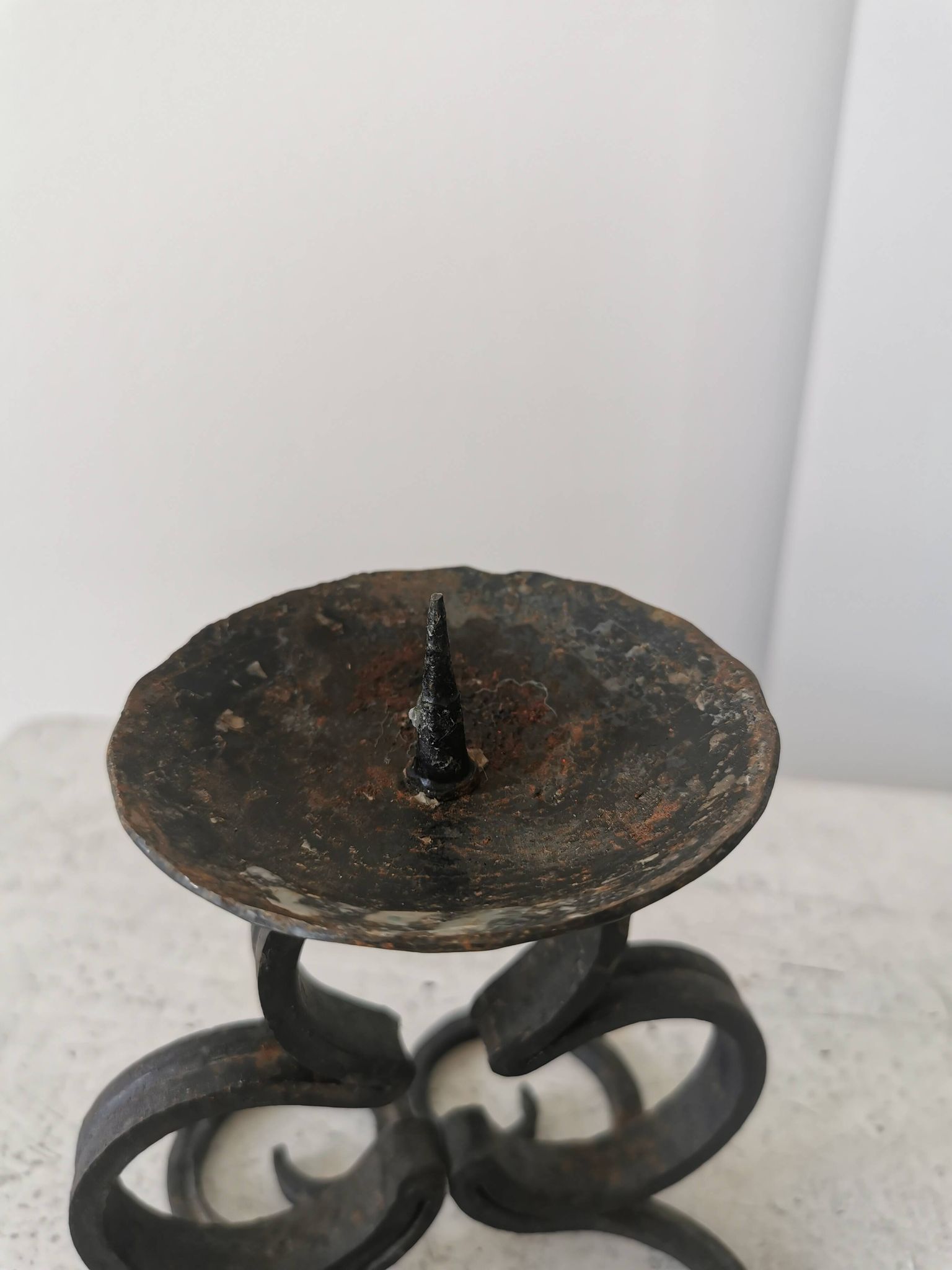 Vintage Iron Forged Candlestick Holder: Handmade Gothic Home Decor