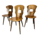 3 Gentiane Baumann chairs from the 60s, bistro style