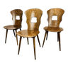 3 chaises Gentiane Baumann années 60, style bistrot