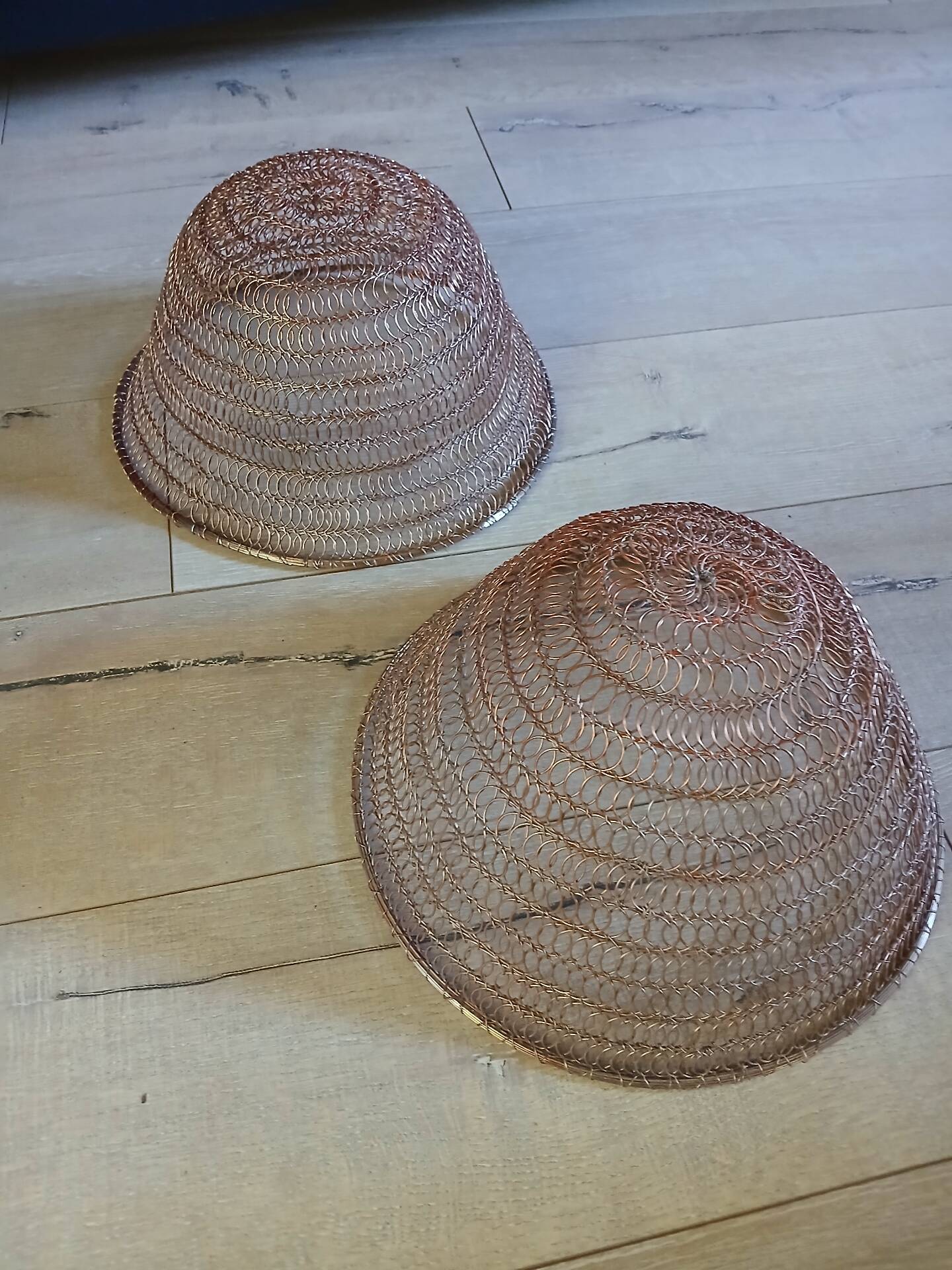 2 metal wire fruit baskets