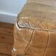 Pouf coffre cuir patchwork vintage circa 1960