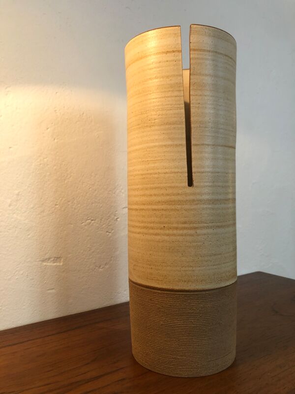 Vase rouleau en grès, années 80