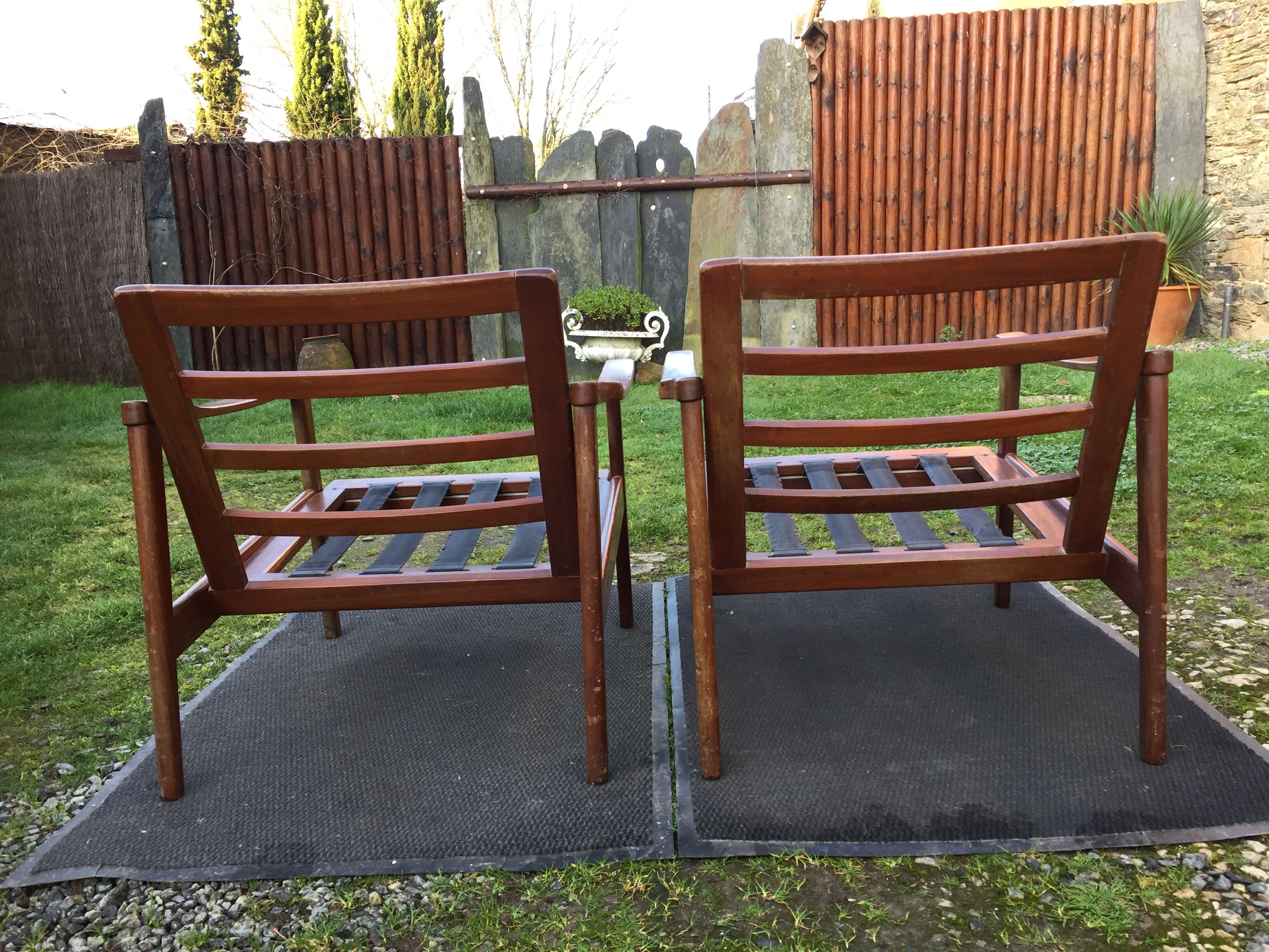 Vintage Scandinavian teak armchairs