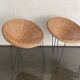 Paire de fauteuils de salon en rotin