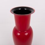 Opalino red vase by Venini