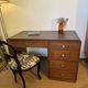 Art Deco desk in wood and walnut veneer.