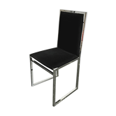 Chaise Italienne en chrome et loupe d'orme 1970