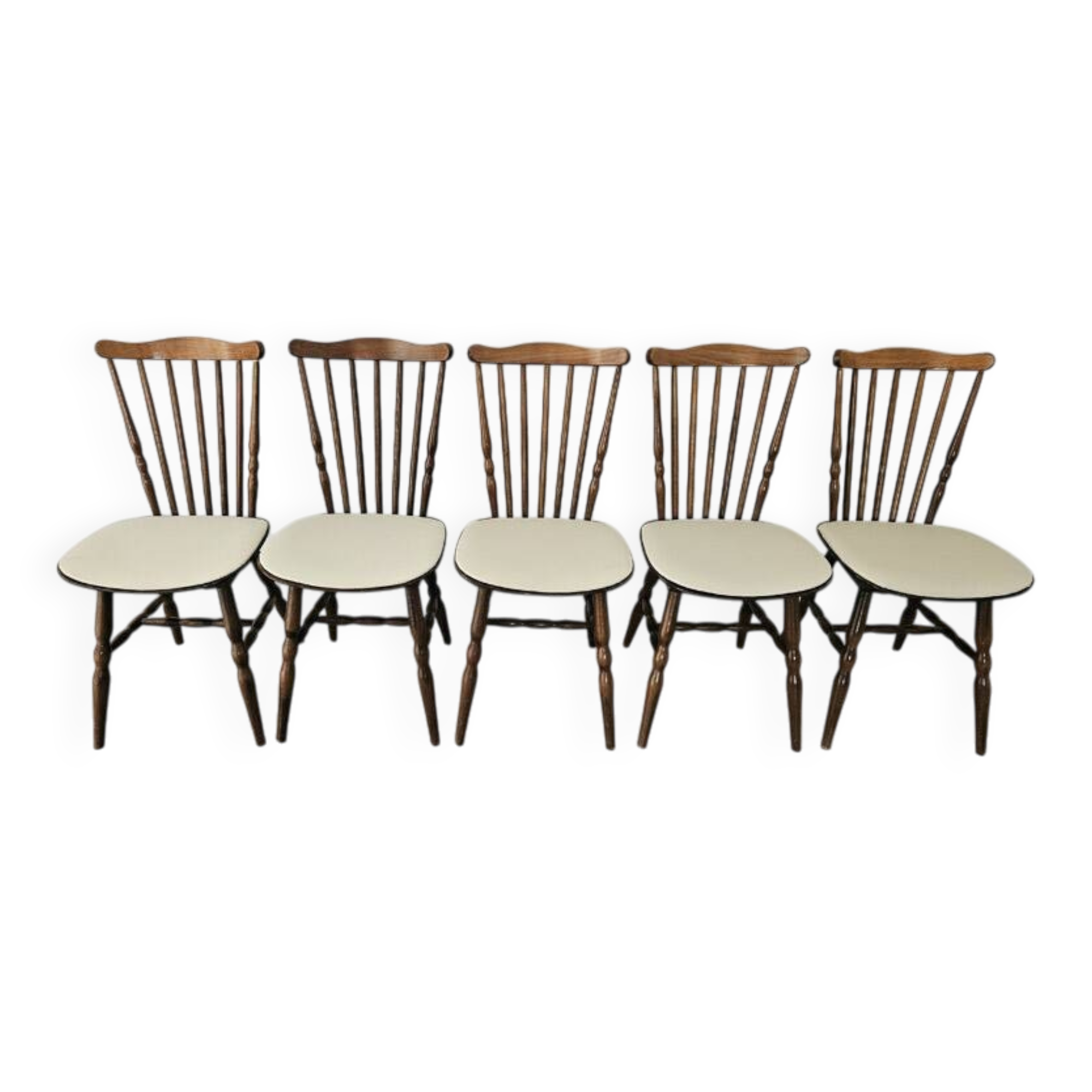 Lot de 5 chaises estampillées Baumann modèle Boston - années 70.