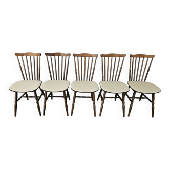 Set of 5 chairs stamped Baumann model Boston - 70s.