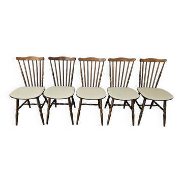 Set of 5 stamped Baumann chairs, Boston model - 1970s.