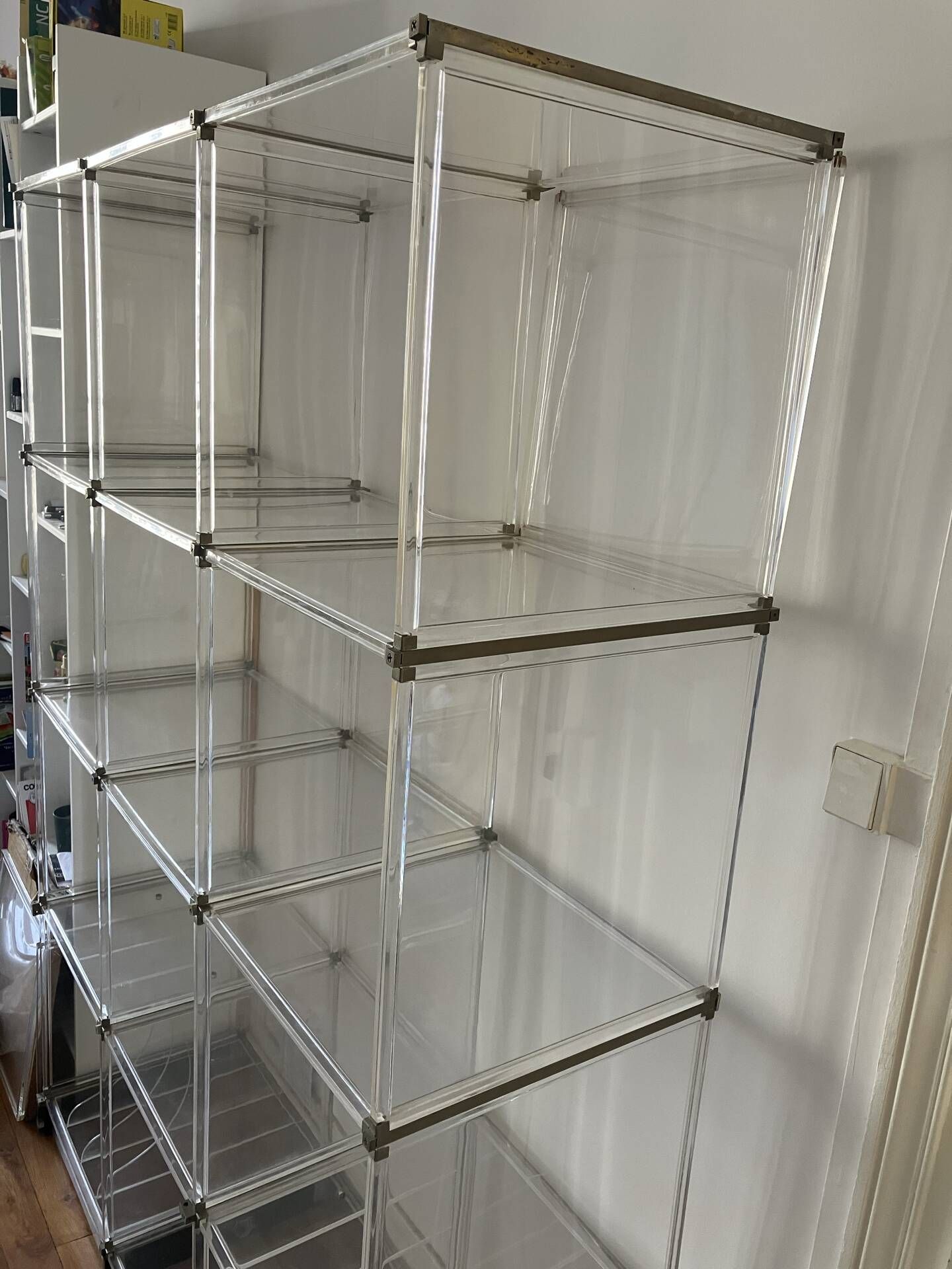 Vintage Plexiglas shelf, bookcase