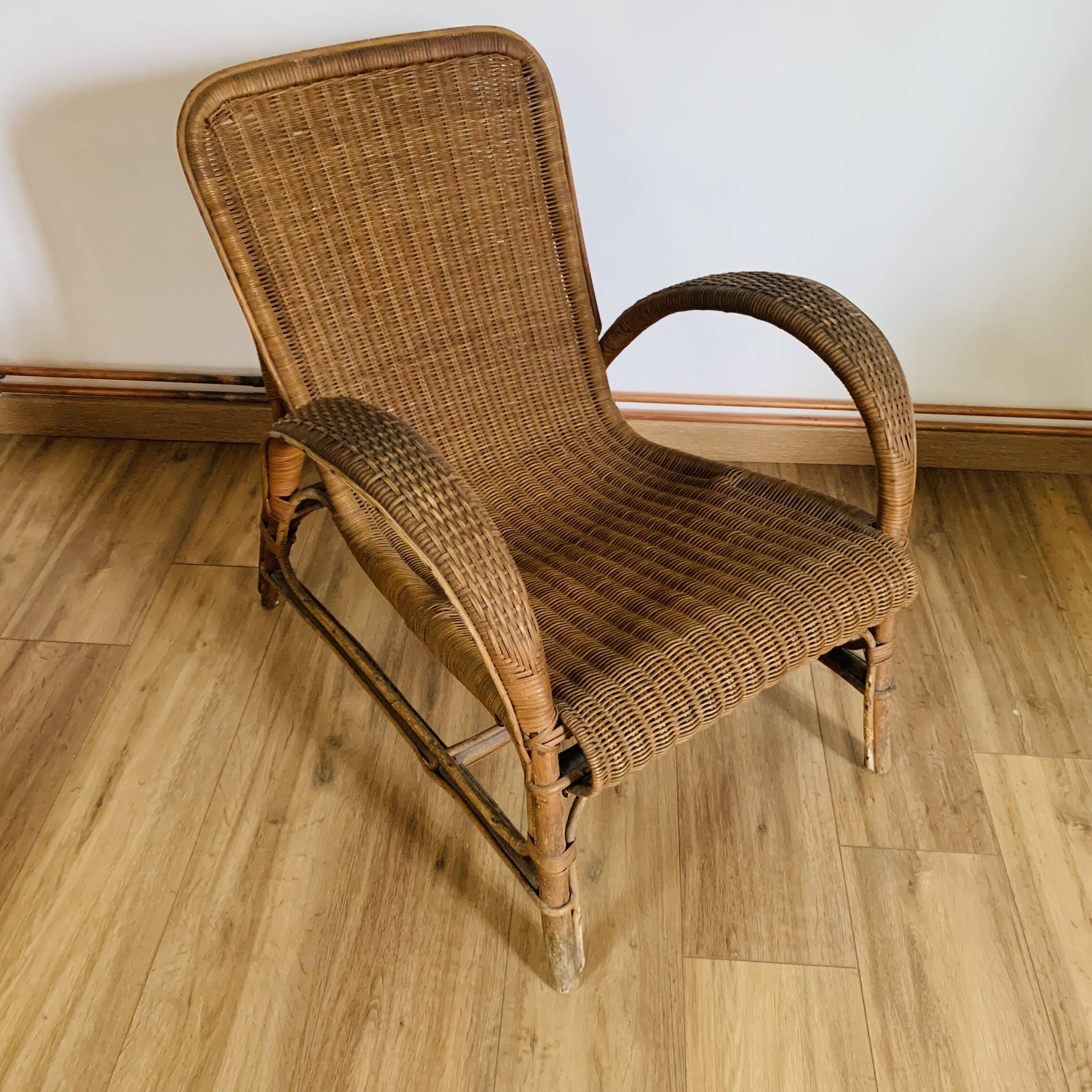 Fauteuil osier et rotin