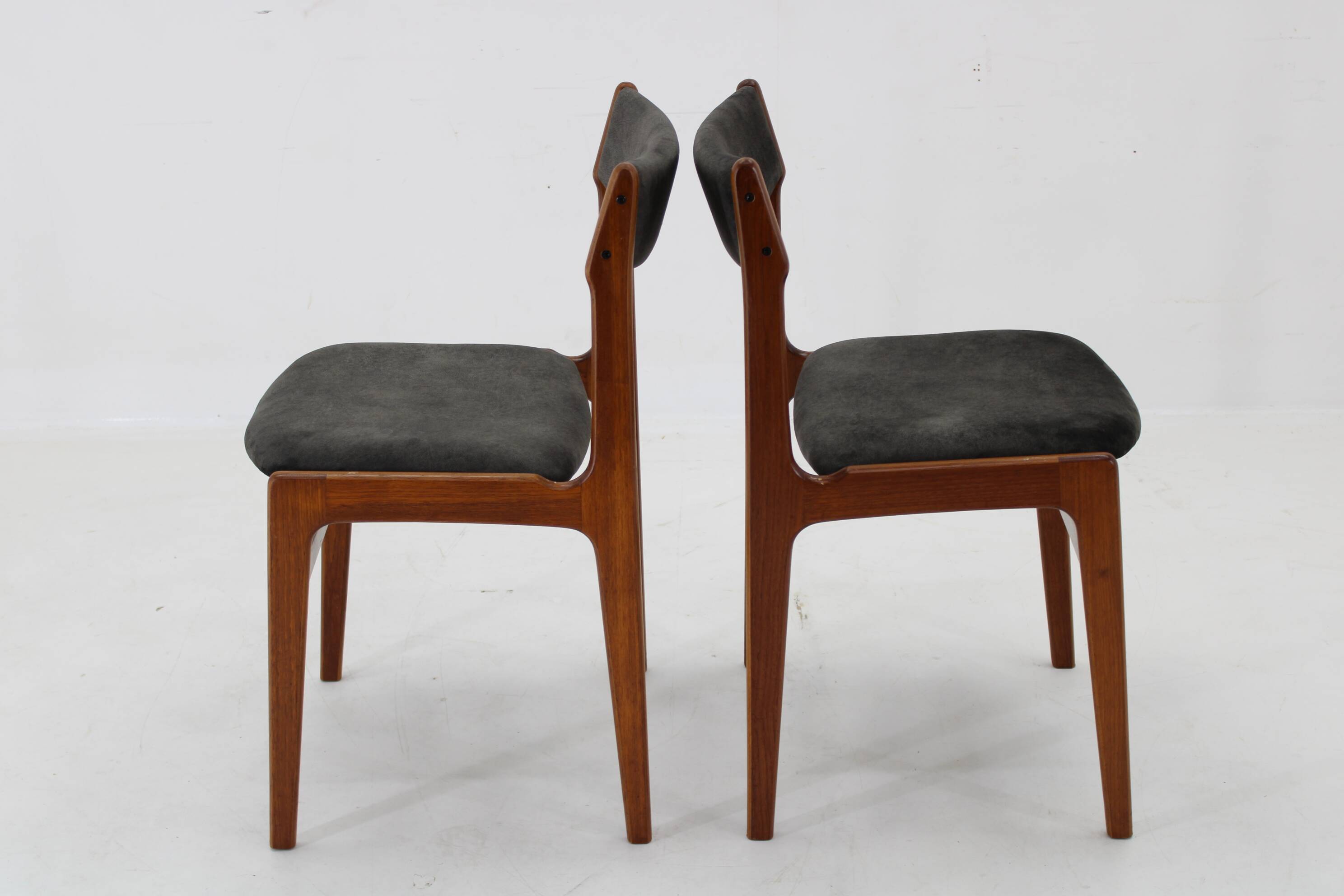 1960s Pair of Danish Teak Dining Chairs, Restored