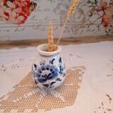 Vase soliflore Delft decor blue flowers