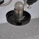 Chandelier 1930 tubular arms to 6 lights black opaline cups