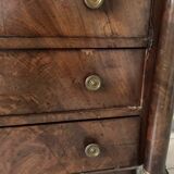 Empire chest of drawers with mahogany and marble top