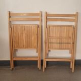 Pair of vintage wooden folding chairs