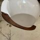 Vintage teak and plexiglass seventies pendant lamp