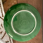 Large soup tureen in earthenware with a cabbage design, along with a dish and spoon.