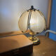 Vintage Hollywood Regency brass and smoked glass lotus table lamp – 19