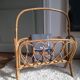 Rattan vintage magazine rack