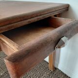 Old farmhouse table from the 50s with 1 drawer.