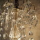 Ancient bronze and pampilles chandeliers with facets and crystal cups - old style - 6 fires