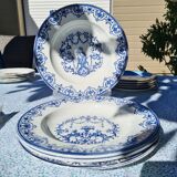 Set of 4 old hollow plates vieillard bordeaux model moustiers