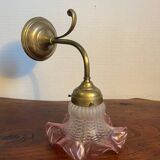 Brass and glass flower wall light