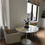 Saarinen table in glossy varnished Calacatta marble - round 107 cm