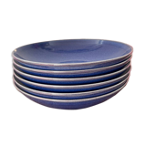 Lot de 6 assiettes creuses bleues