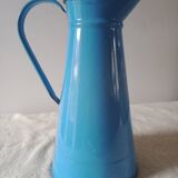 Old broc in blue enamelled sheet metal