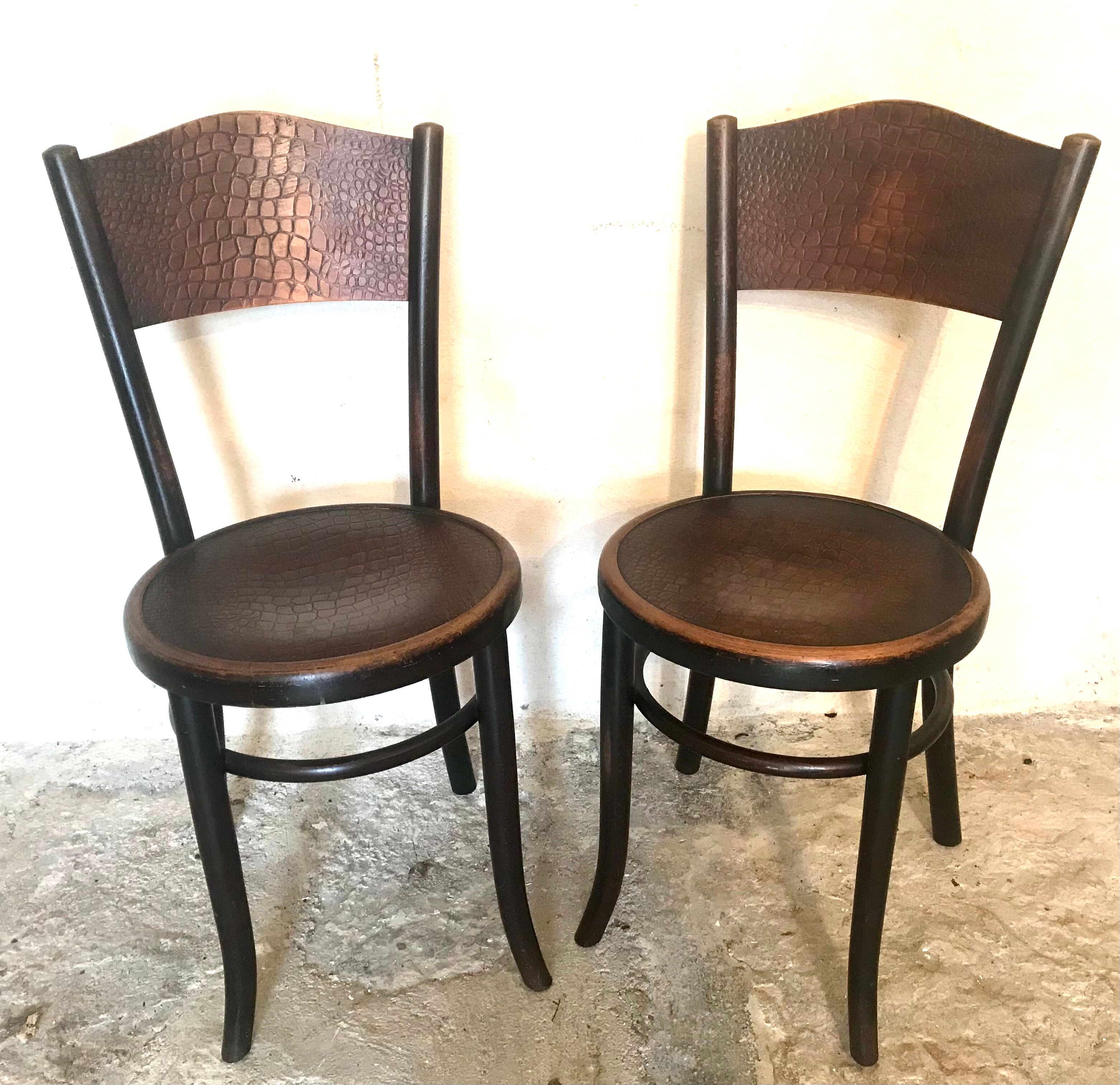 Paire de chaises bistrot vintage  Fischel 1900
