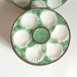 Service of 10 shellfish plates and 1 Longchamp dish