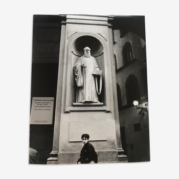 Original photo 2000s. italy child florence statue