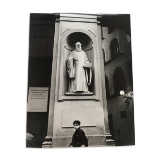 Original photo 2000s. italy child florence statue