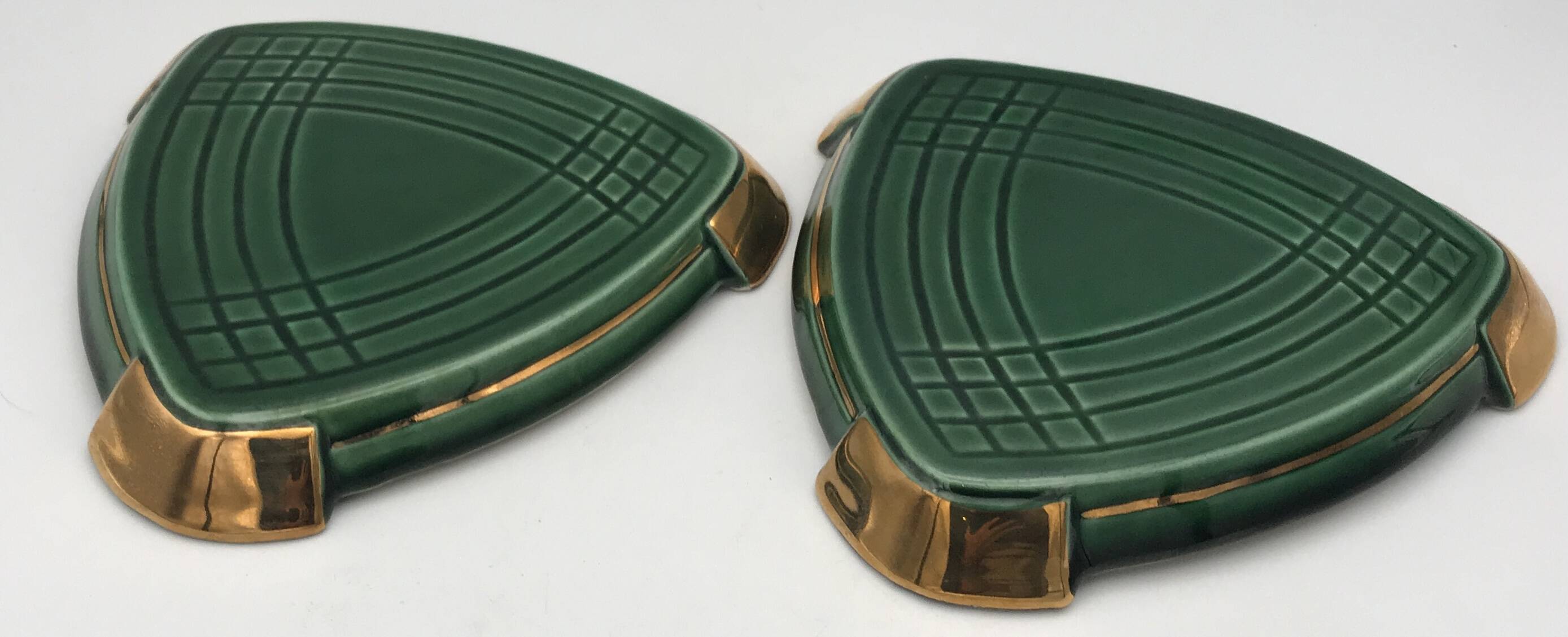 Set of 3 ART CERAMIC TRIVETS and BOTTLES by Poët Laval