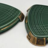 Set of 3 ART CERAMIC TRIVETS and BOTTLES by Poët Laval
