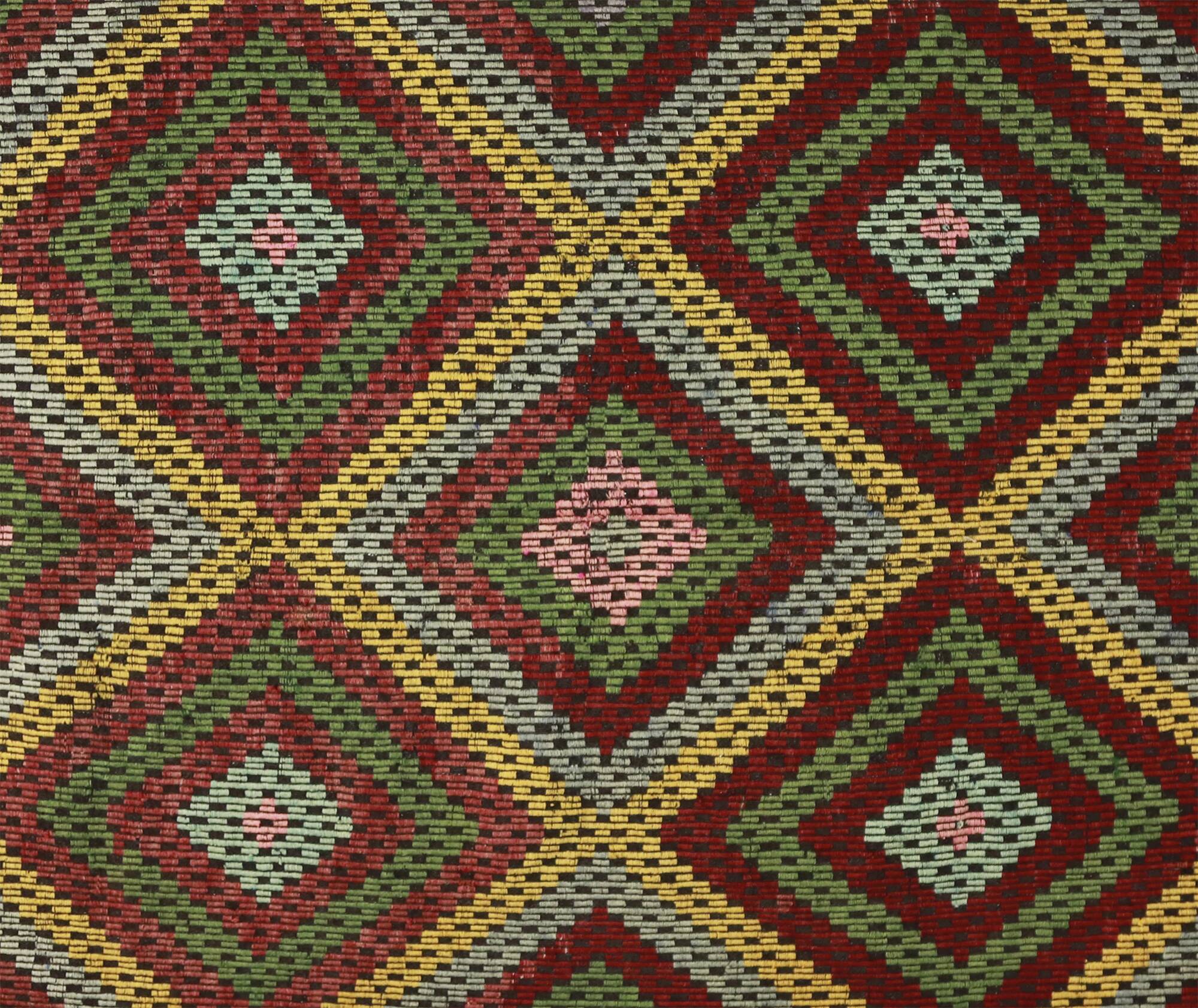 Grand Turkish Kilim Yoruk Vintage 211x310 cm Geometric Multicoloured